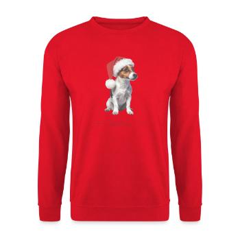 Bonnet de Noël Jack Russell Terrier - Sweat-shirt Unisexe - rouge - Devant - Alina (178cm) & Michal (187cm)