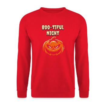 Halloween – Citrouille Boo-tiful Night - Sweat-shirt Unisexe - rouge - Devant - Alina (178cm) & Michal (187cm)