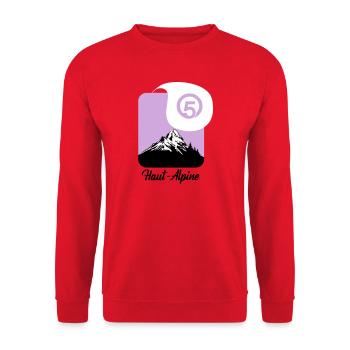 Haut-Alpine 05 Departement der Hautes-Alpes - Unisex Pullover - Rot - Vorne - Alina (178cm) & Michal (187cm)
