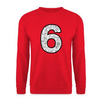 Six digits with scratch texture - Unisex Sweatshirt - red - Front - Alina (178cm) & Michal (187cm)