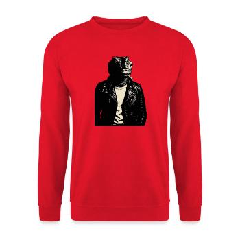 Leather Lizard Moto Rebel - Unisex Sweatshirt - red - Front - Alina (178cm) & Michal (187cm)