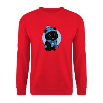 Kuschelhund Winterzauber - Unisex Pullover - Rot - Vorne - Alina (178cm) & Michal (187cm)