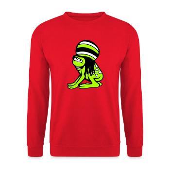 Frog Reggae Music Rasta Hair Hat Jamaica Fun - Unisex Sweatshirt - red - Front - Alina (178cm) & Michal (187cm)