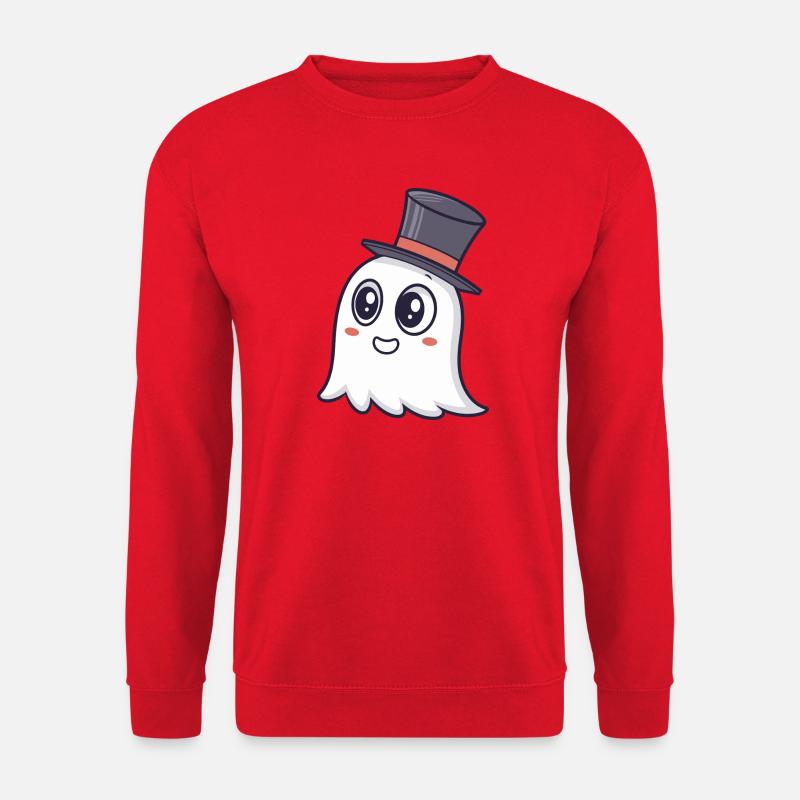 Chic Ghost Top Hat - Unisex Sweatshirt - red