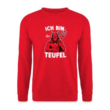 Teufel Kostüm Halloween Grusel gruselig Karneval - Unisex Pullover - Rot - Vorne - Alina (178cm) & Michal (187cm)
