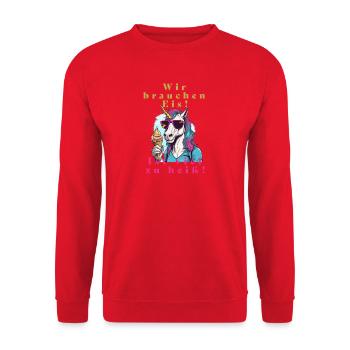 Glace de licorne contre chaleur - Sweat-shirt Unisexe - rouge - Devant - Alina (178cm) & Michal (187cm)