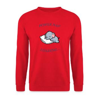 Schlafender Elefant - Unisex Pullover - Rot - Vorne - Alina (178cm) & Michal (187cm)