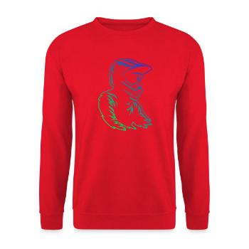 Coole Motocross Inspiration - Unisex Pullover - Rot - Vorne - Alina (178cm) & Michal (187cm)
