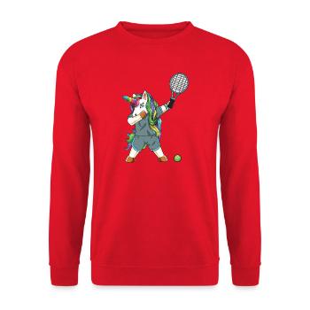 Dab Tennis Licorne Cadeau Mignon Athlète Magique - Sweat-shirt Unisexe - rouge - Devant - Alina (178cm) & Michal (187cm)