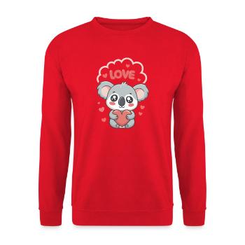Koalaherz Liebe süß - Unisex Pullover - Rot - Vorne - Alina (178cm) & Michal (187cm)