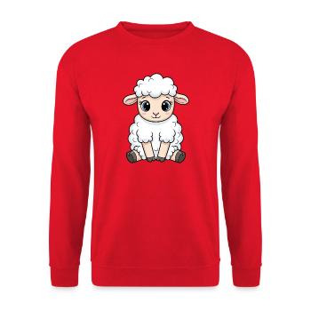 Dessin animé câlin Lamb - Sweat-shirt Unisexe - rouge - Devant - Alina (178cm) & Michal (187cm)