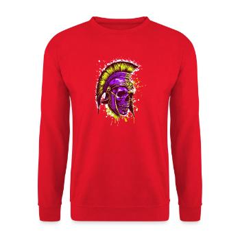 Spartan Skull Helmet Spartan - Unisex Sweatshirt - red - Front - Alina (178cm) & Michal (187cm)
