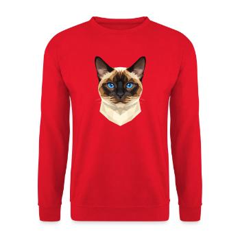 Siamkatze Siam Katze Siamese Cat Siamesen Katzen - Unisex Pullover - Rot - Vorne - Alina (178cm) & Michal (187cm)