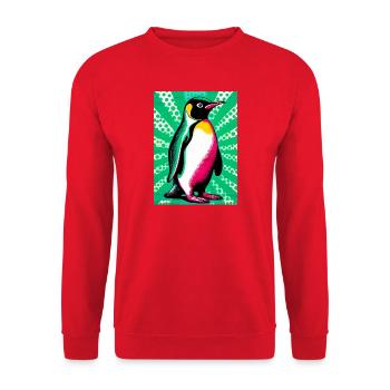 pingouin - Sweat-shirt Unisexe - rouge - Devant - Alina (178cm) & Michal (187cm)