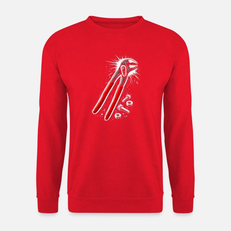 Pipe Wrench Tool Craftsman Design - Unisex Sweatshirt - red