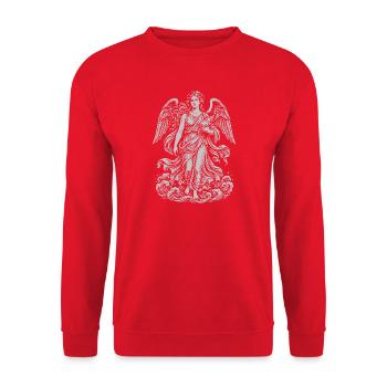 Ange Céleste dans la Tapisserie Nuageuse - Sweat-shirt Unisexe - rouge - Devant - Alina (178cm) & Michal (187cm)