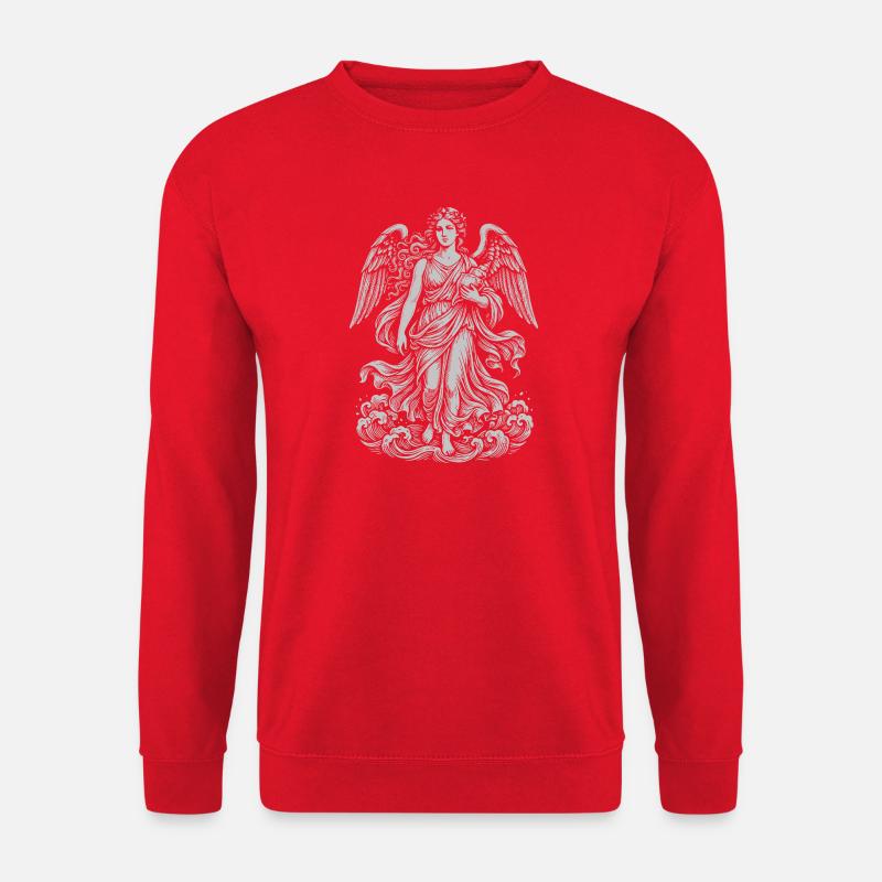 Celestial Angel in Clouded Tapestry - Unisex Sweatshirt - red