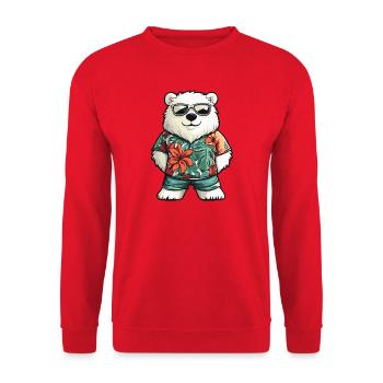 Vacances de bandes dessinées Polar Bear - Sweat-shirt Unisexe - rouge - Devant - Alina (178cm) & Michal (187cm)