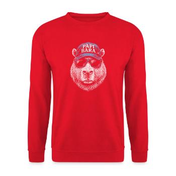 Papi Bara Bear avec des lunettes de soleil - Sweat-shirt Unisexe - rouge - Devant - Alina (178cm) & Michal (187cm)
