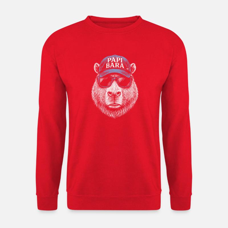 Papi Bara Bär mit Sonnenbrille - Unisex Pullover - Rot