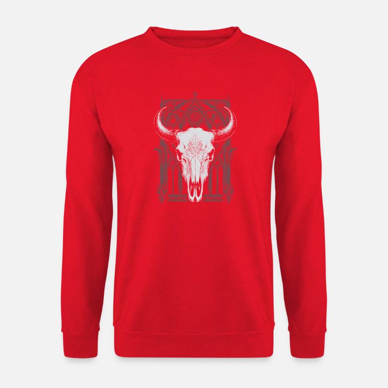 Gotisches Stierschädelwappen - Unisex Pullover - Rot