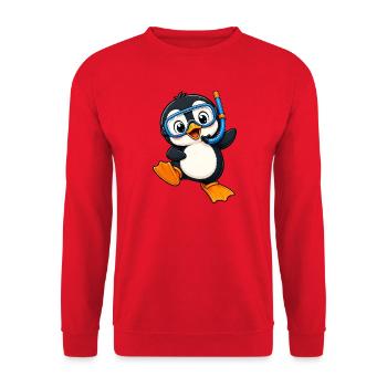 Mignons Penguin Vacances Plongée Eau Mer d’été - Sweat-shirt Unisexe - rouge - Devant - Alina (178cm) & Michal (187cm)