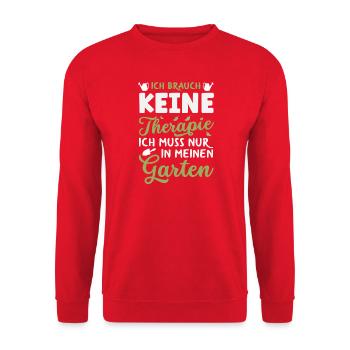 Keine Therapie Mein Garten - Unisex Pullover - Rot - Vorne - Alina (178cm) & Michal (187cm)