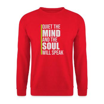 Silence L’esprit et l’âme parleront Ruhe Spruch - Sweat-shirt Unisexe - rouge - Devant - Alina (178cm) & Michal (187cm)