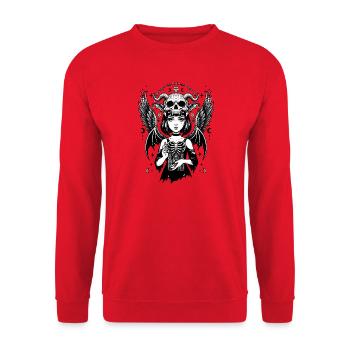 Demon Wings Gothic Girl - Unisex Sweatshirt - red - Front - Alina (178cm) & Michal (187cm)
