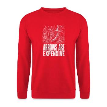 Pfeile Sind Teuer Lustig Bogensport Herren Damen - Unisex Pullover - Rot - Vorne - Alina (178cm) & Michal (187cm)