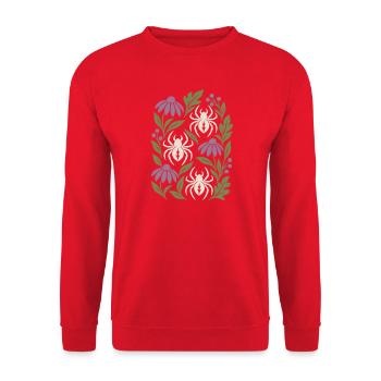 Botanische Spinnen - Unisex Pullover - Rot - Vorne - Alina (178cm) & Michal (187cm)