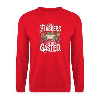  My Flabbers Have Been Gasted Frosch Im - Unisex Pullover - Rot - Vorne - Alina (178cm) & Michal (187cm)
