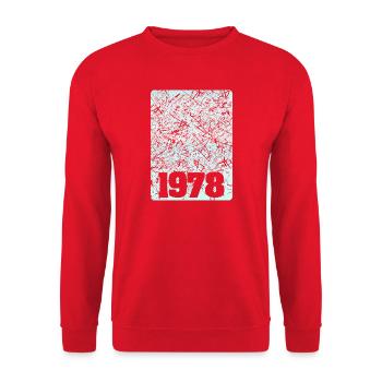 Zahl 1978 - Unisex Pullover - Rot - Vorne - Alina (178cm) & Michal (187cm)