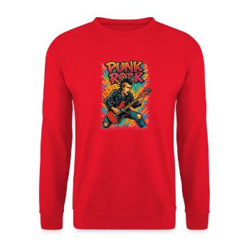 Punk - Unisex Pullover - Rot - Vorne - Alina (178cm) & Michal (187cm)