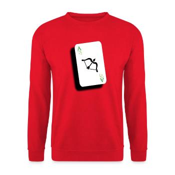 Ass von Aros - Unisex Pullover - Rot - Vorne - Alina (178cm) & Michal (187cm)