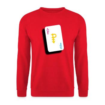 Das Ass der Pfannen - Unisex Pullover - Rot - Vorne - Alina (178cm) & Michal (187cm)