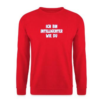 Ich bin intelligenter wie du - Unisex Pullover - Rot - Vorne - Alina (178cm) & Michal (187cm)