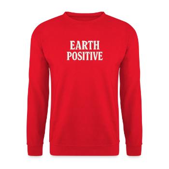 Earth Positive Bold Typography - Unisex Sweatshirt - red - Front - Alina (178cm) & Michal (187cm)