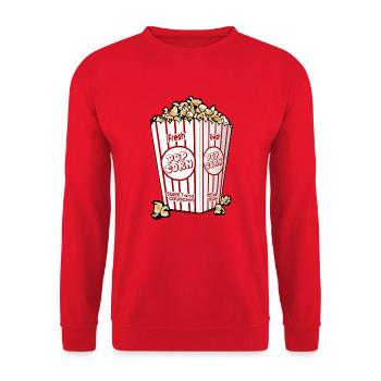 Frisches Popcorn - Unisex Pullover - Rot - Vorne - Alina (178cm) & Michal (187cm)