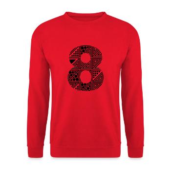 Eight number 8 - Unisex Sweatshirt - red - Front - Alina (178cm) & Michal (187cm)