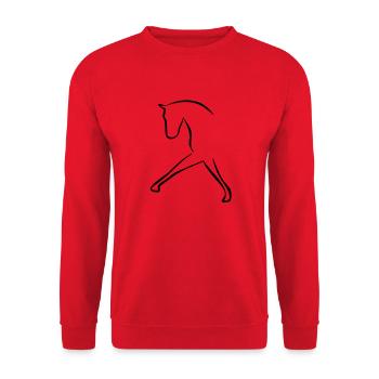 horse - Unisex Sweatshirt - red - Front - Alina (178cm) & Michal (187cm)