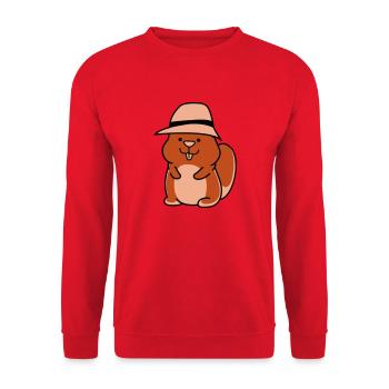Hamster Funny - Unisex Sweatshirt - red - Front - Alina (178cm) & Michal (187cm)