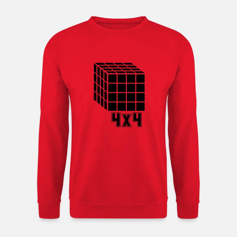 4x4 Würfel Cube - Unisex Pullover - Rot