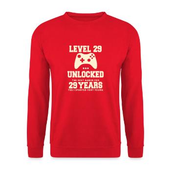 Level 29 Vintage Retro Vintage Birthday - Unisex Sweatshirt - red - Front - Alina (178cm) & Michal (187cm)