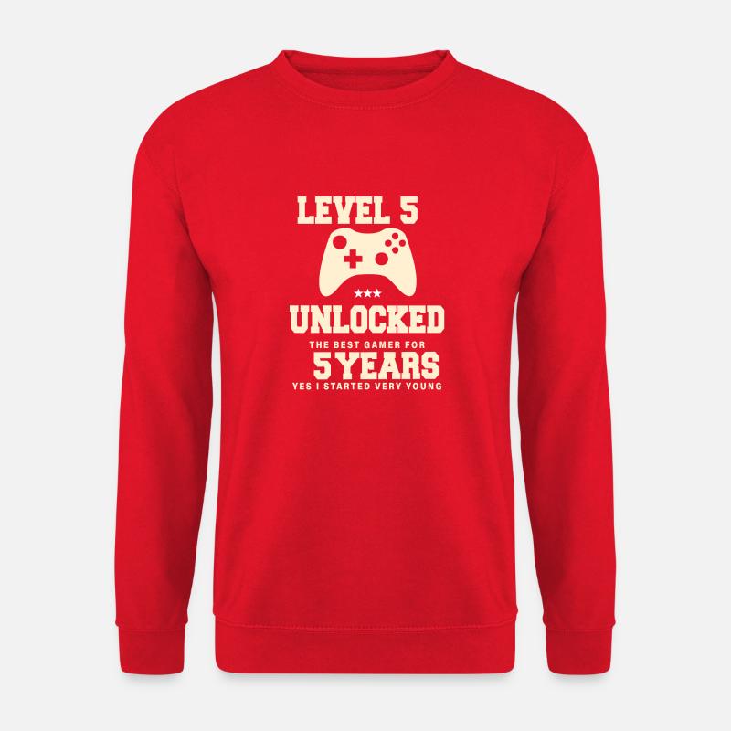 Level 5 Vintage Retro Vintage Geburtstag - Unisex Pullover - Rot