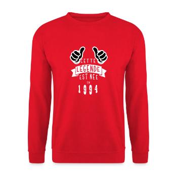 Légende 1994 Authentic 1994 Vintage Bursdag - Sweat-shirt Unisexe - rouge - Devant - Alina (178cm) & Michal (187cm)