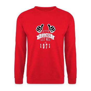 Légende 1971 Authentic 1971 Vintage Bursdag - Sweat-shirt Unisexe - rouge - Devant - Alina (178cm) & Michal (187cm)