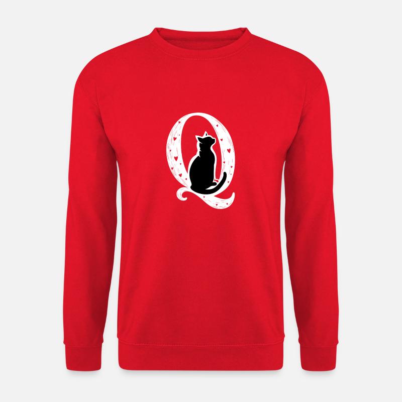 Lettre Q avec chat - Sweat-shirt Unisexe - rouge