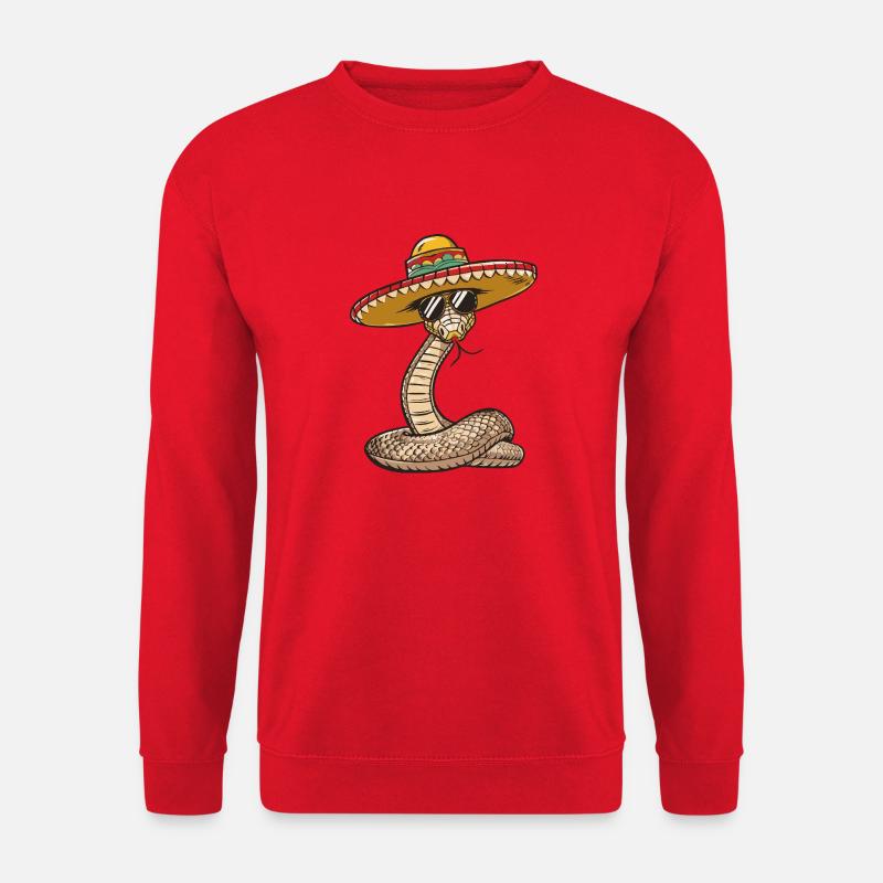 Schlange Kobra Comic Lustig Sombrero - Unisex Pullover - Rot