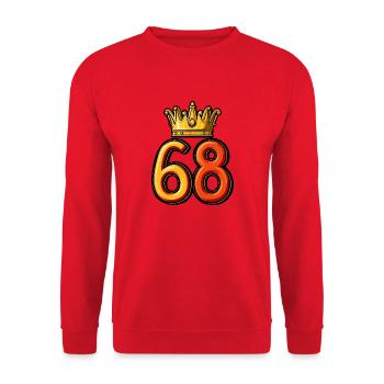 68 Number Krone - Unisex Sweatshirt - red - Front - Alina (178cm) & Michal (187cm)